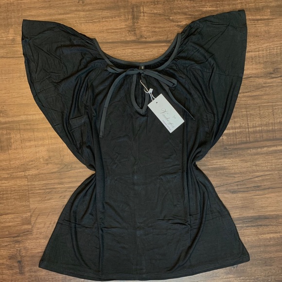NWT VANBERFIA BLACK BLOUSE,S/M - Picture 5 of 6